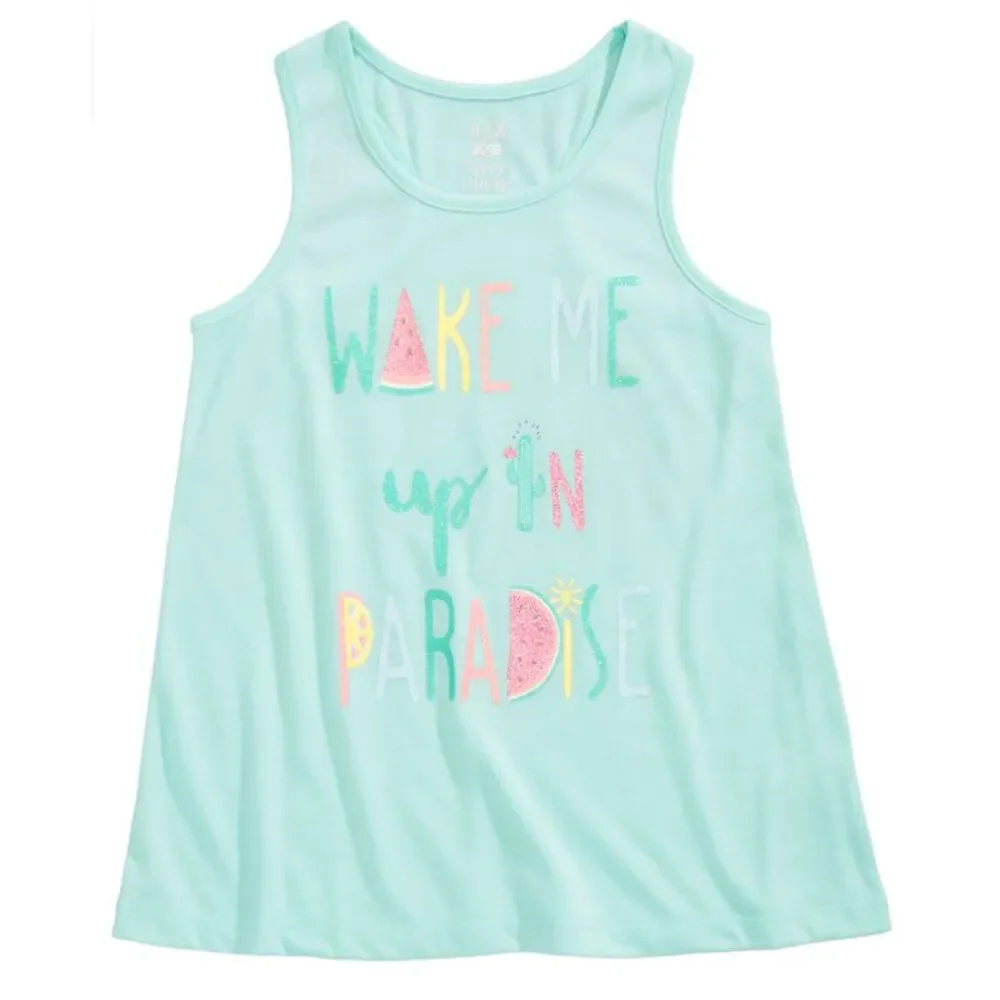 Max Olivia Graphic Print Pajama Tank Little Girls Big Girls